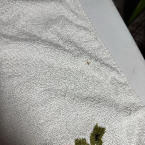 Pink Floral Hand Towel Bow Detail Stevens Cotton Terry Vintage MCM - Picture 4 of 7